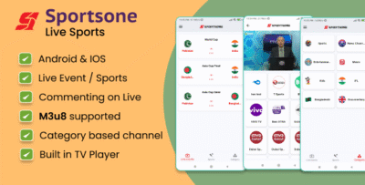 SportsOne Live Sports app with Admin Panel || Android || IOS