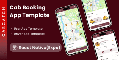 Taxi App | Cab Booking App | Rider App + Driver App Template | React Native | CabCatch