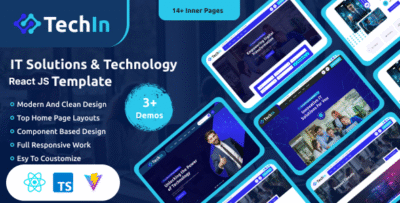 Techin - IT Services and Technology React JSTemplate