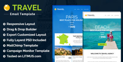 Travel/Hotel E-newsletter + Builder Access