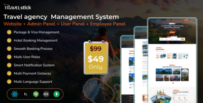 Travelstick - Smart & Scalable Travel Management System | Admin | Employee | User Panel (MERN)