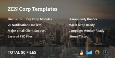 ZEN Corp Responsive Email Notifications & Newsletter templates
