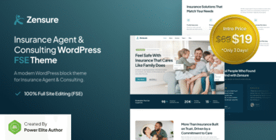 Zensure - Insurance Agent & Consulting FSE WordPress Theme