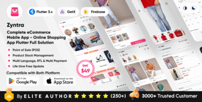 Zyntra - Complete eCommerce Mobile App - Online Shopping App - eCommerce Store App Flutter Solution