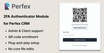 2FA Authenticator Module for Perfex CRM - Compatible with Google, Microsoft, Authy & More