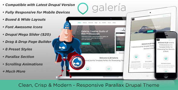 Galeria, Responsive Creative Drupal Theme Galeria, Responsive Creative Drupal Theme