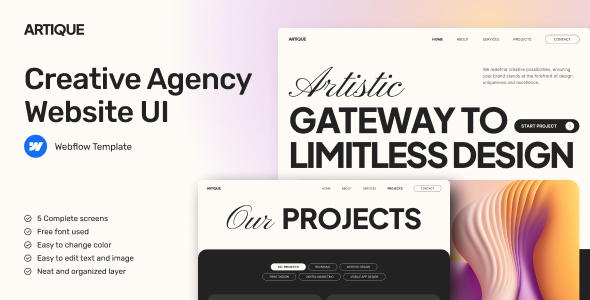 Artique - Portfolio & Agency Website Webflow Template Artique - Portfolio & Agency Website Webflow Template