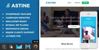 Astine - Responsive Email + StampReady Builder & Mailchimp Editor
