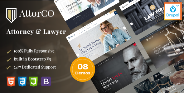 AttorCO - Attorney & Lawyers Drupal 11 Theme AttorCO - Attorney & Lawyers Drupal 11 Theme