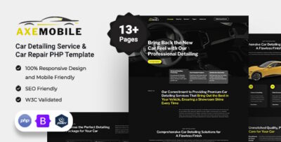 Axemobile - Car Detailing Service & Car Repair PHP Template