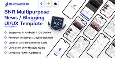BNR Multipurpose Blogging UI/UX flutter template