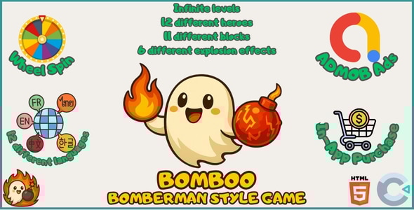 Bomboo - Bomberman Style Game (in-App, Casual, Hyper-Casual, Html5, Construct 3) Bomboo - Bomberman Style Game (in-App, Casual, Hyper-Casual, Html5, Construct 3)