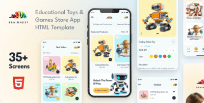 BrainNest - Educational Toys & Games Store HTML & CSS App with Payload CMS
