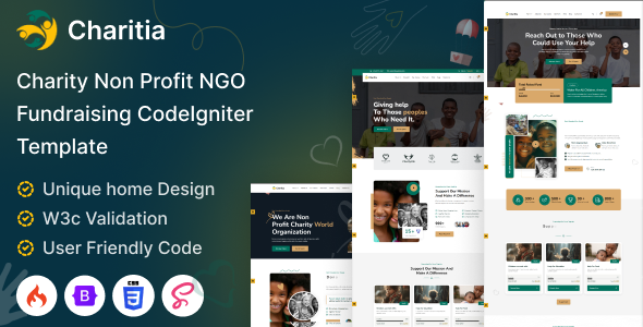 Charitia - Codeigniter Charity & Donation Template Multipurpose Charitia - Codeigniter Charity & Donation Template Multipurpose