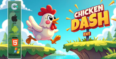 Chicken Dash Game - Platformer Game (HTML5 + Android + iOS + Windows) | Construct 3