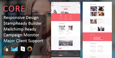 CORE - Multipurpose Responsive Email Template with online Stampready & Mailchimp Builders Access