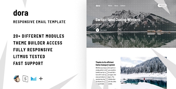 Dora - Responsive HTML Email + StampReady, MailChimp & CampaignMonitor compatible files Dora - Responsive HTML Email + StampReady, MailChimp & CampaignMonitor compatible files