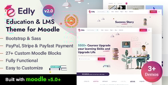 Edly - LMS Courses & Education Moodle 5 Theme Edly - LMS Courses & Education Moodle 5 Theme