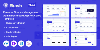 Ekash - Personal Finance Management Admin Dashboard ASP .NET Core 9 Template