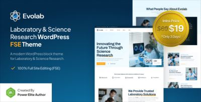 Evolab - Laboratory & Science Research FSE WordPress Theme