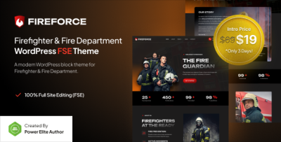 Fireforce – Firefighter & Fire Department FSE WordPress Theme