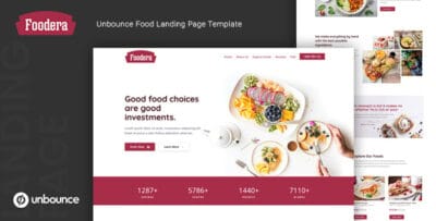 Foodera - Unbounce Food Landing Page Template