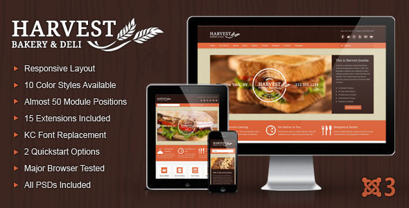 Harvest Restaurant & Food Joomla Theme Harvest Restaurant & Food Joomla Theme