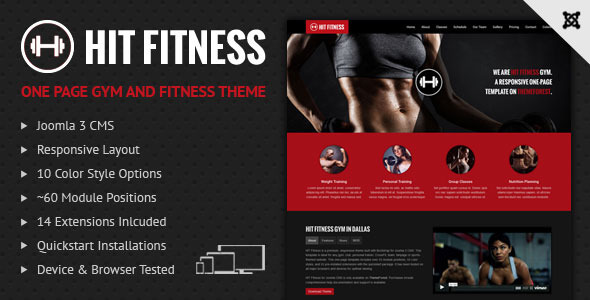 Hit Fitness & Gym One Page Joomla Theme Hit Fitness & Gym One Page Joomla Theme