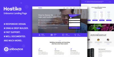 Hostika - Unbounce Landing Page Template