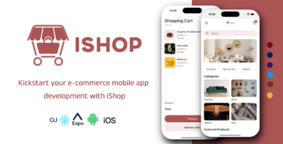 Ishop - 2 - in -1 React Native Ecommerce App Template | Expo & CLI UI Kit