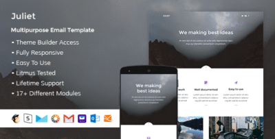 Juliet - Responsive HTML Email + StampReady, MailChimp & CampaignMonitor compatible files