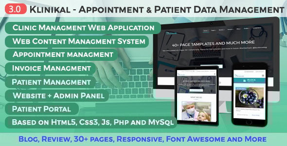 Klinikal - Appointment & Patient Data Management Responsive Web Application Klinikal - Appointment & Patient Data Management Responsive Web Application