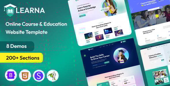 Learna - Education & Online Courses Template Learna - Education & Online Courses Template
