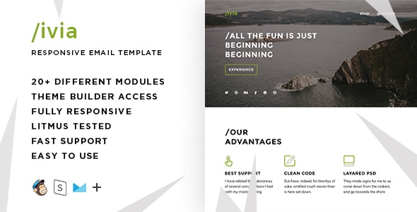 Livia – Responsive HTML Email + StampReady, MailChimp & CampaignMonitor compatible files Livia – Responsive HTML Email + StampReady, MailChimp & CampaignMonitor compatible files