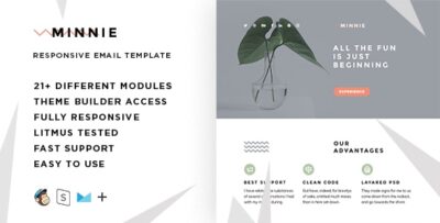 Minnie  – Responsive HTML Email + StampReady, MailChimp & CampaignMonitor compatible files