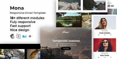 Mona - Responsive HTML Email + StampReady, MailChimp & CampaignMonitor Compatible Files