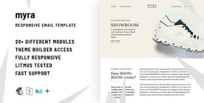 Myra  – Responsive HTML Email + StampReady, MailChimp & CampaignMonitor compatible files