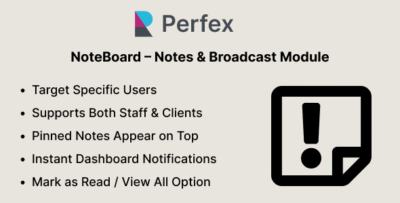 NoteBoard - Notes & Broadcast Module for Perfex CRM