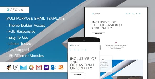 Oceana – Responsive HTML Email + StampReady, MailChimp & CampaignMonitor compatible files Oceana – Responsive HTML Email + StampReady, MailChimp & CampaignMonitor compatible files