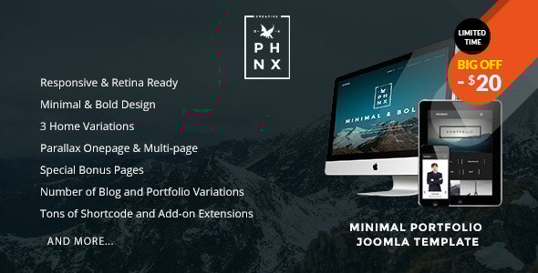 Phoenix - Minimal Portfolio Joomla Template Phoenix - Minimal Portfolio Joomla Template