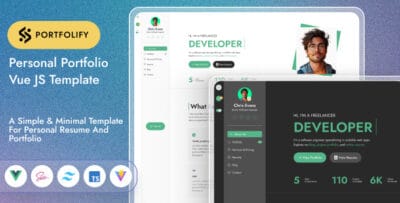 Portfolify – Personal Portfolio Vue JS Template