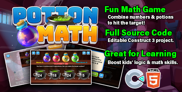 Potion Math – HTML5 Game - construct 3 Potion Math – HTML5 Game - construct 3