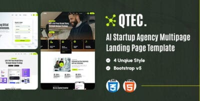Qtech -  AI Agency Startup HTML Landing Page Template
