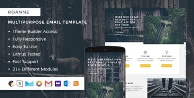 Roanne - Responsive HTML Email + StampReady, MailChimp & CampaignMonitor compatible files