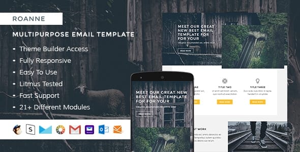 Roanne - Responsive HTML Email + StampReady, MailChimp & CampaignMonitor compatible files Roanne - Responsive HTML Email + StampReady, MailChimp & CampaignMonitor compatible files