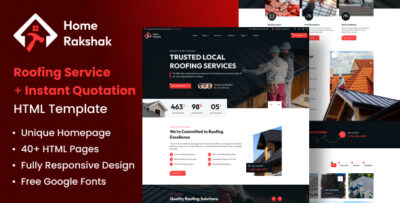 Roofing Services with Instant Quotation HTML Template - Home Rakshak