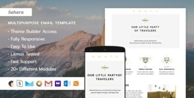 Sahara  - Responsive HTML Email + StampReady, MailChimp & CampaignMonitor compatible files