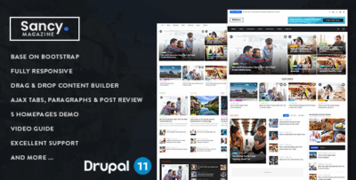 Sancy - Responsive Magazine News Drupal 11 Theme