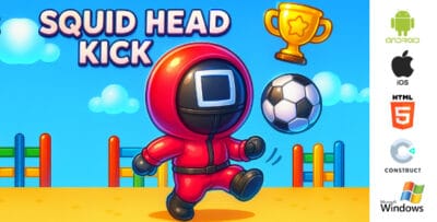 Squid Head Kick Game - Arcade Sports Game - HTML5, Android, iOS & Windows | Construct 3