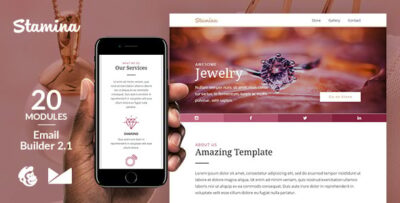 Stamina Responsive Email Template + Online Emailbuilder 2.1